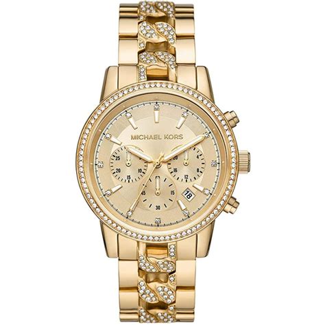 montre pour femme ritz dorée de michael kors 73185|Montre Ritz dorée à pavé .